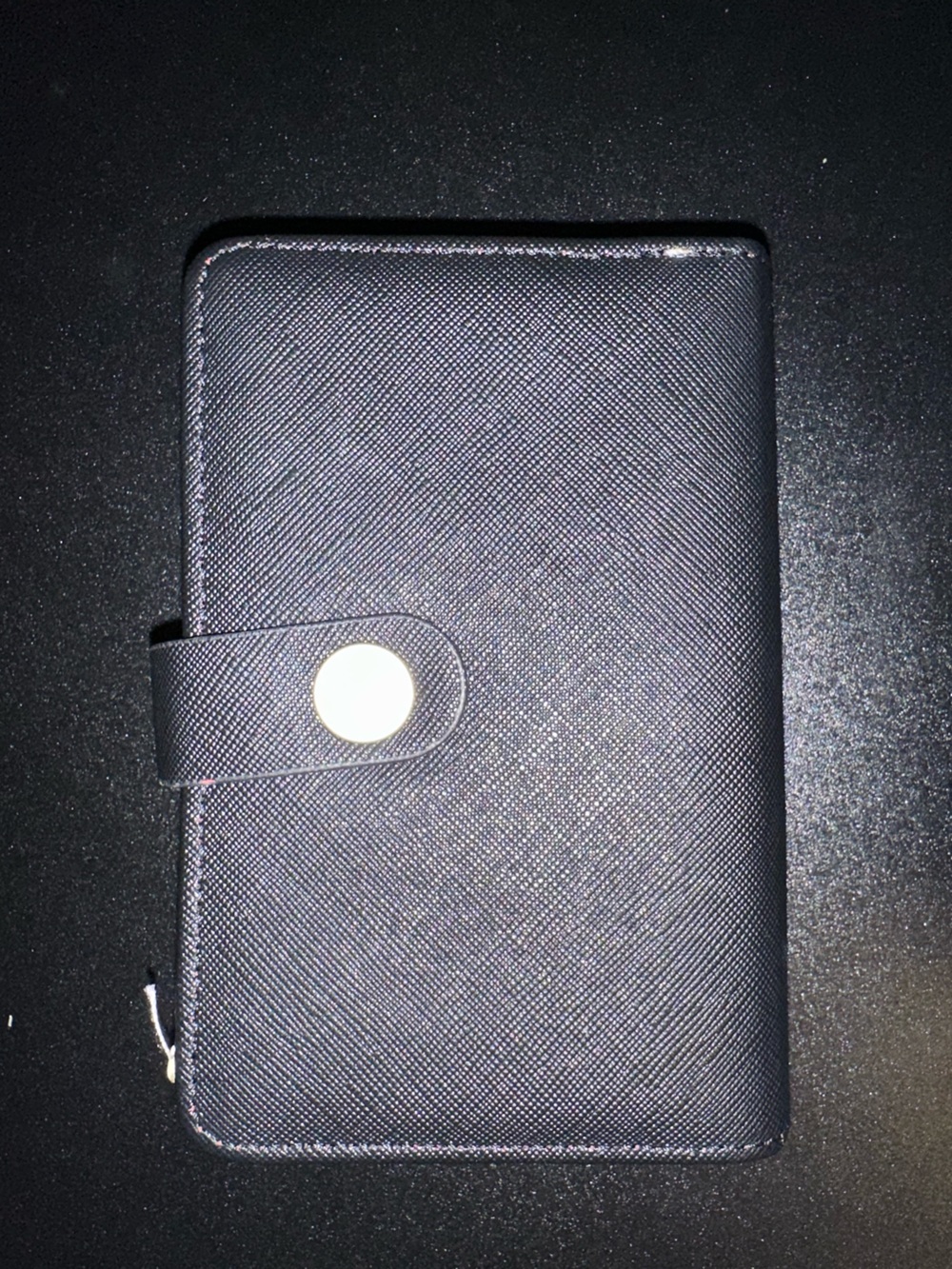 Saffiano Textured Snap Wallet - Black